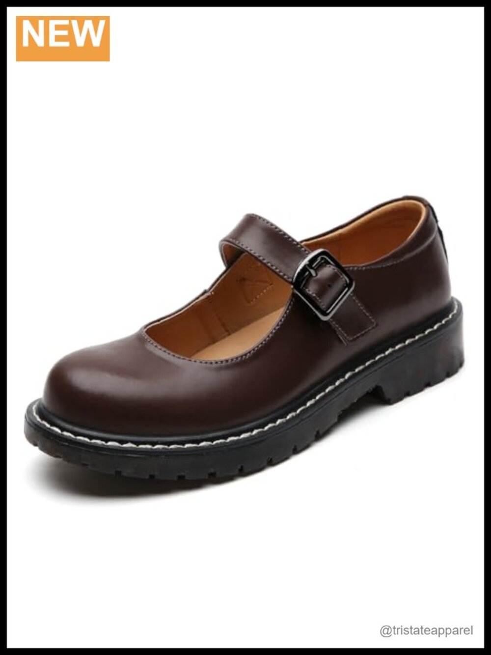 Mary Jane Oxford Shoes Round Toe Flats Memory Foam Buckle Comfort